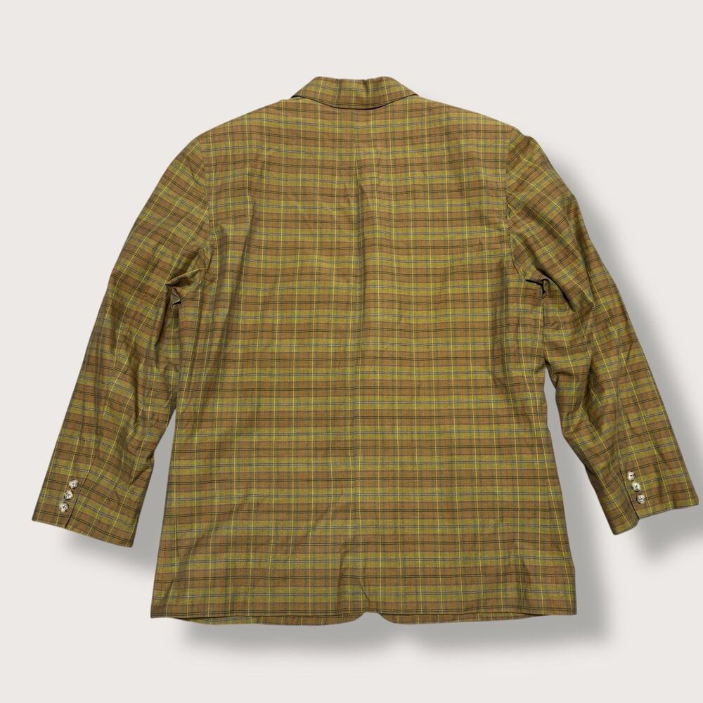 Vtg 90s Banana Republic Travel Mens Blazer Jacket Plaid Check L Cotton Hong Kong - Picture 5 of 8